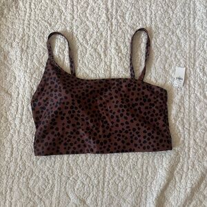 Old Navy Brown and Black Animal Print Bikini Top